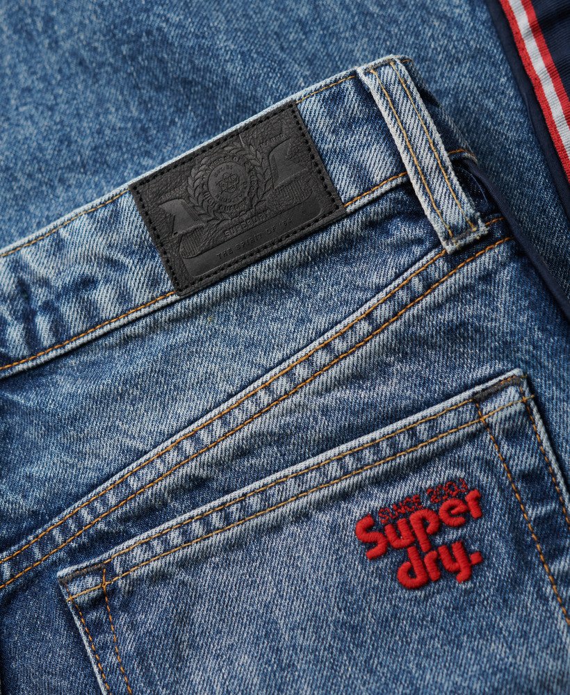 jeans met middelhoge taille en wijde pijpen in fulton vintage blue