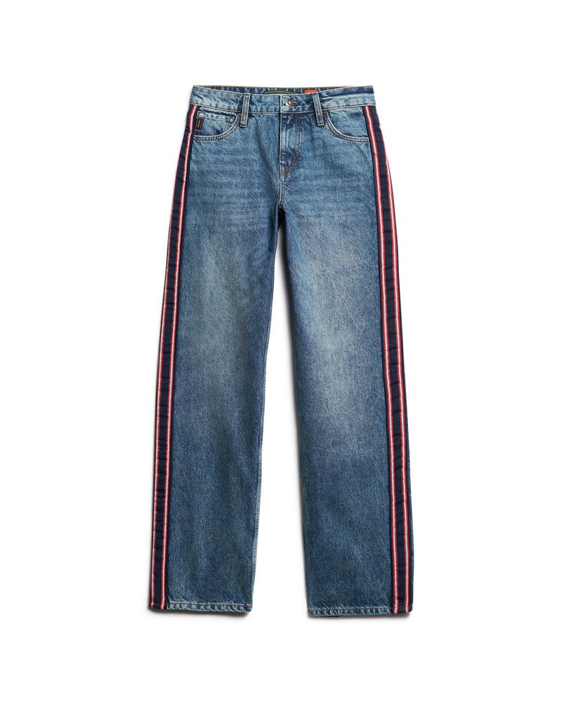 jeans met middelhoge taille en wijde pijpen in fulton vintage blue