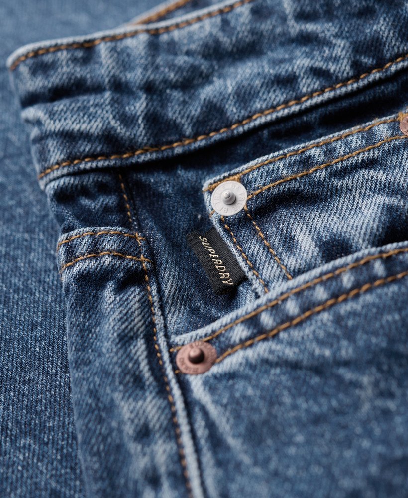 middelhoge taille rechte pijp jeans in fulton vintage blue