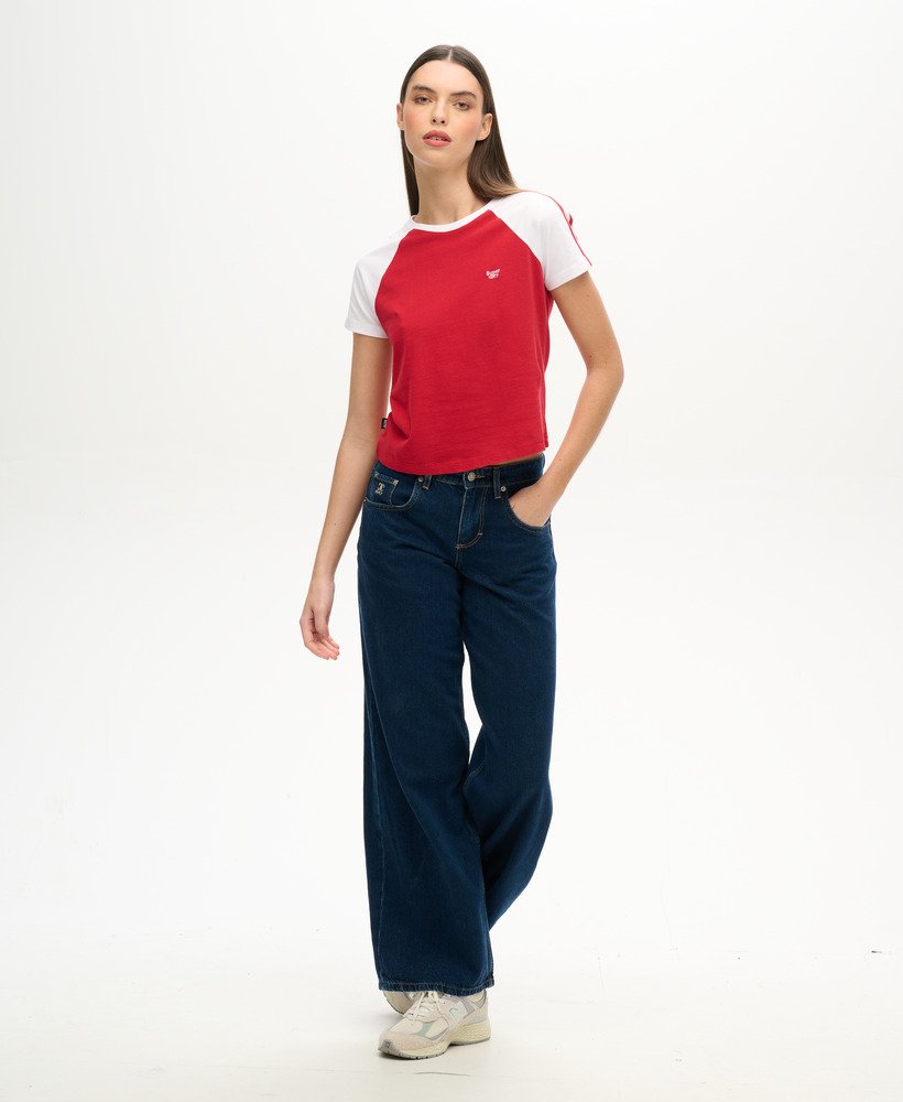 cult mid rise baggy jeans in donkerblauw met vintage wassing