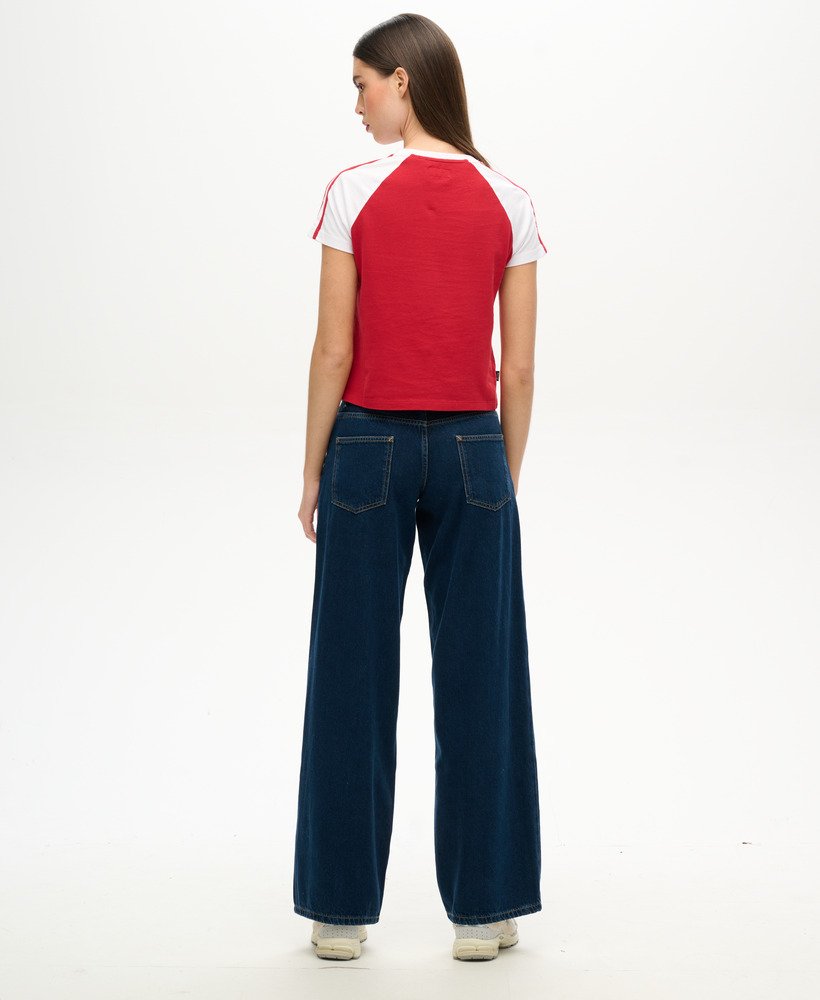 cult mid rise baggy jeans in donkerblauw met vintage wassing