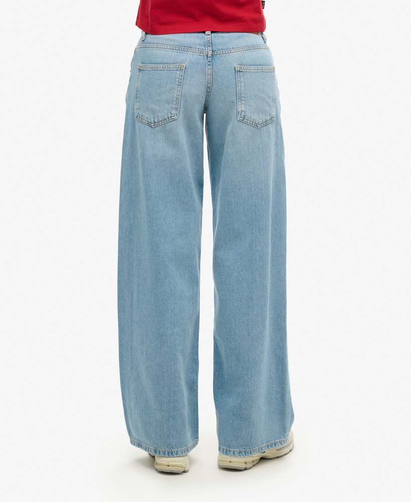 cult mid rise baggy jeans in lichtblauwe vintage wassing