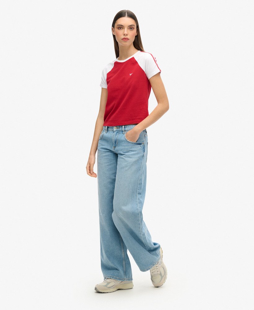 cult mid rise baggy jeans in lichtblauwe vintage wassing