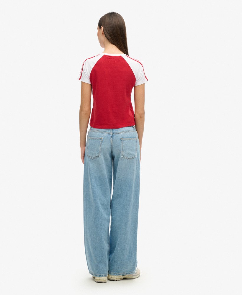 cult mid rise baggy jeans in lichtblauwe vintage wassing