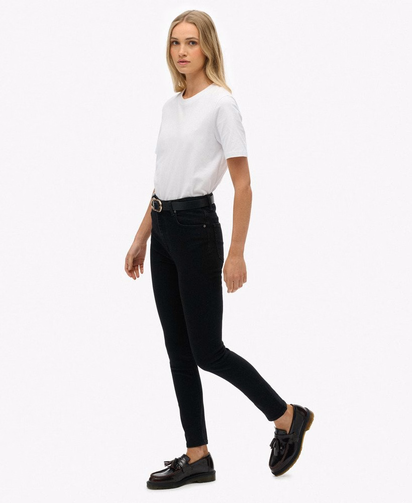 Skinny jeans met hoge taille van biologisch katoen