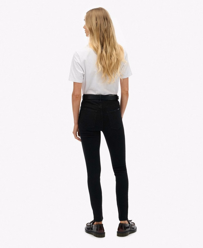 Skinny jeans met hoge taille van biologisch katoen