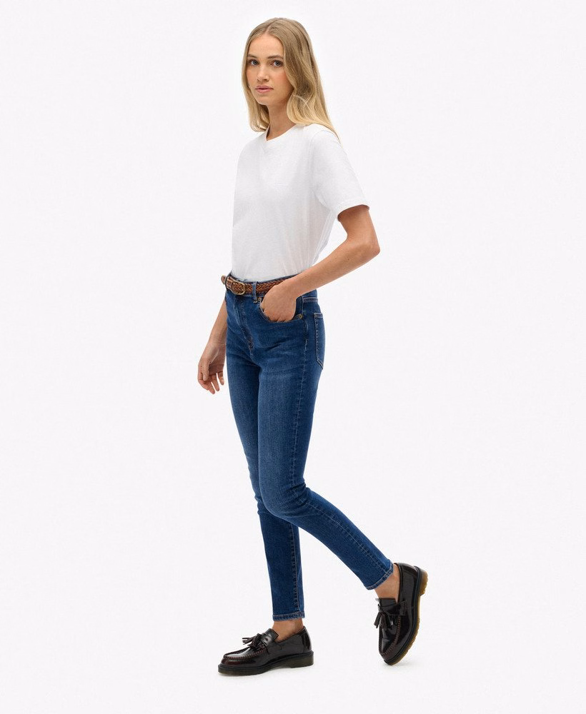 Skinny jeans met hoge taille van biologisch katoen