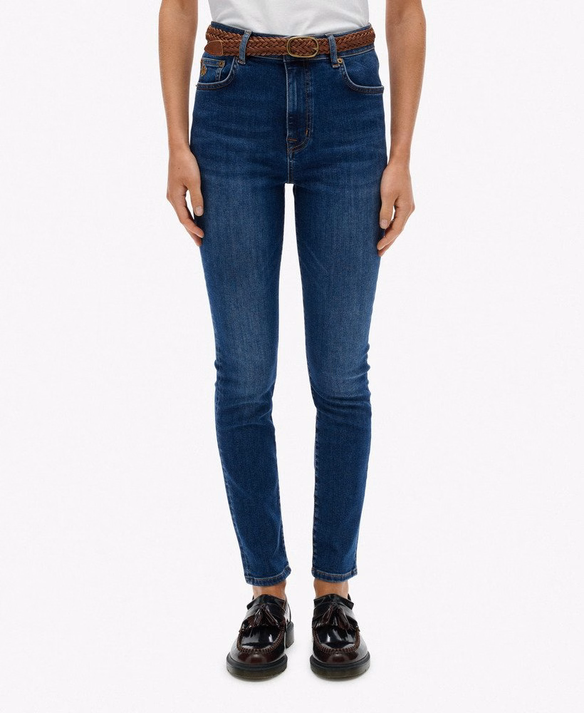 Skinny jeans met hoge taille van biologisch katoen