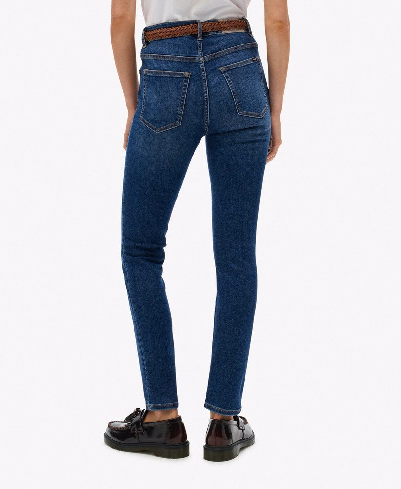 Skinny jeans met hoge taille van biologisch katoen