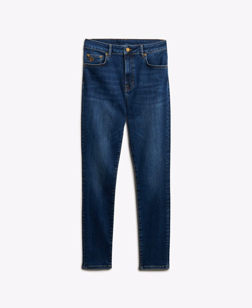 Skinny jeans met hoge taille van biologisch katoen