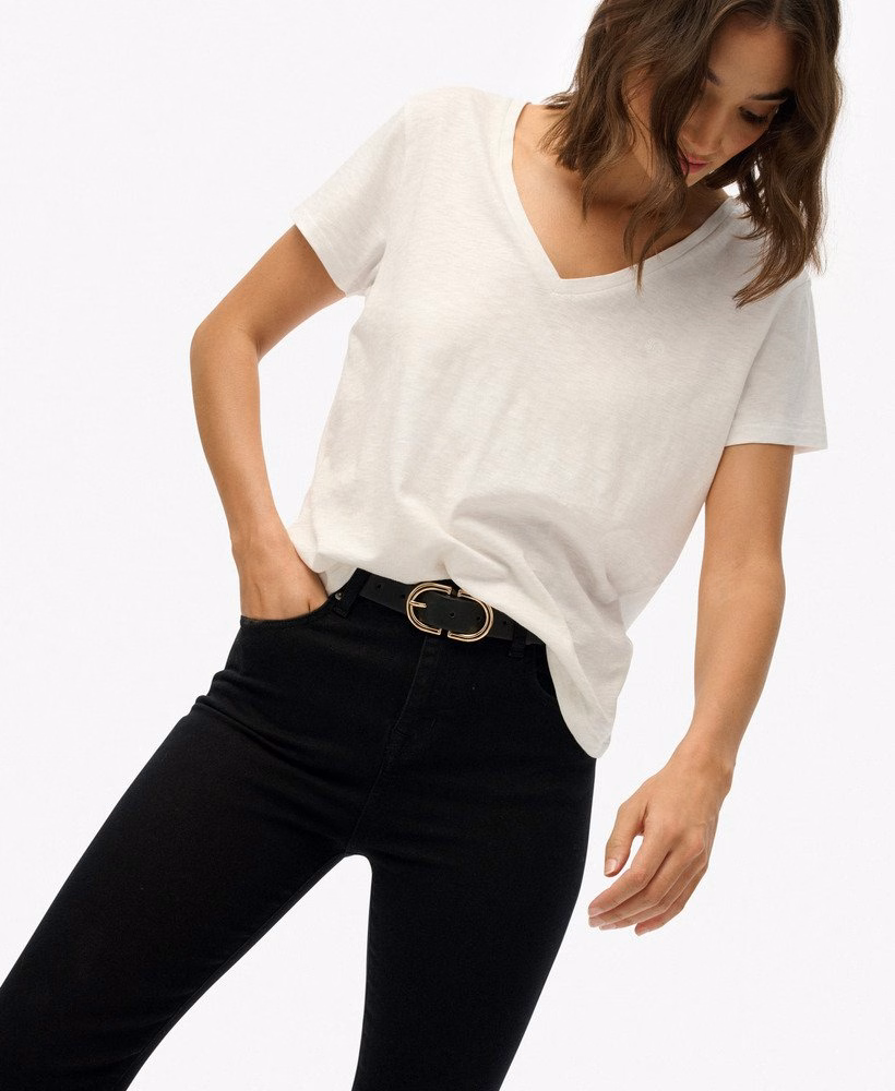 Biologische katoenen flared jeans met middelhoge taille