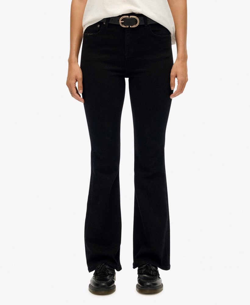 Biologische katoenen flared jeans met middelhoge taille