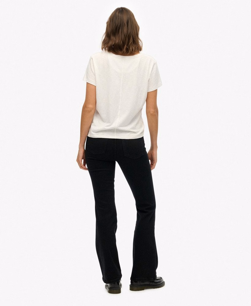 Biologische katoenen flared jeans met middelhoge taille