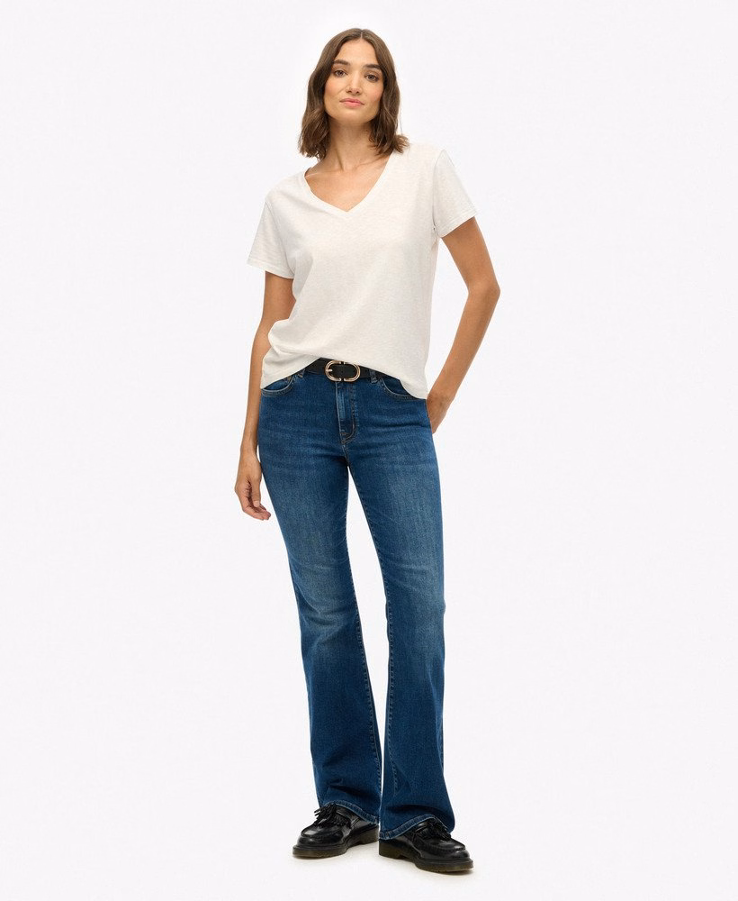 Biologische katoenen flared jeans met middelhoge taille