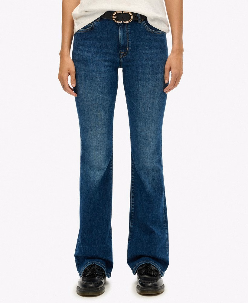 Biologische katoenen flared jeans met middelhoge taille