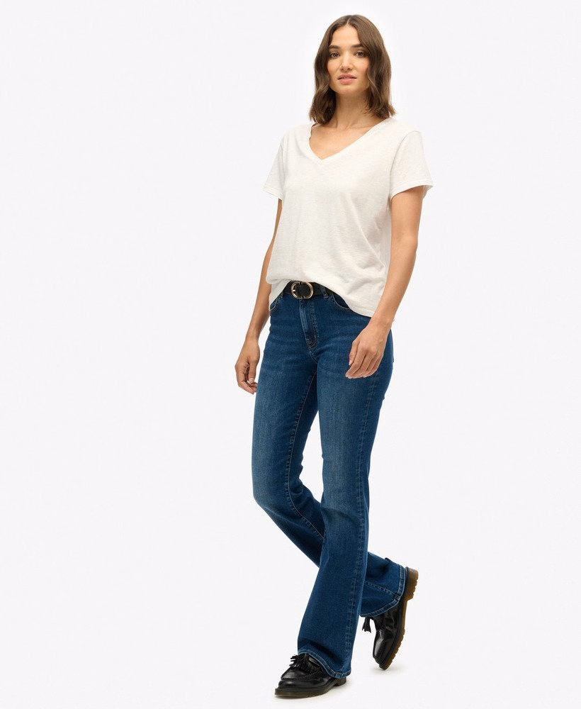 Biologische katoenen flared jeans met middelhoge taille