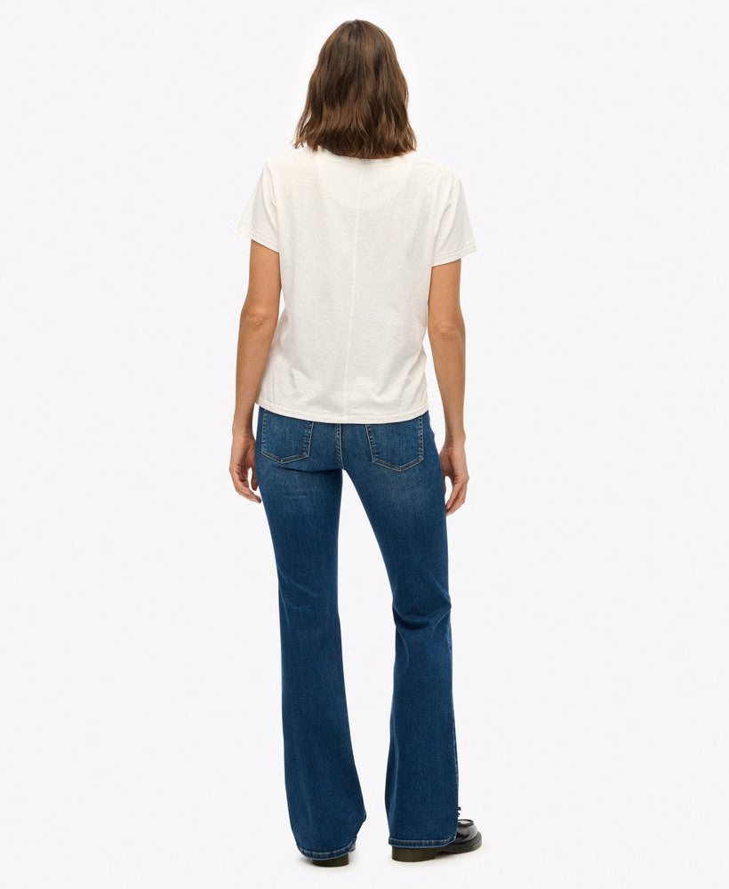 Biologische katoenen flared jeans met middelhoge taille