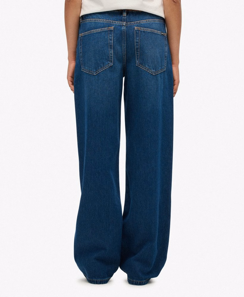 Biologische katoenen jeans met middelhoge taille en wijde pijpen