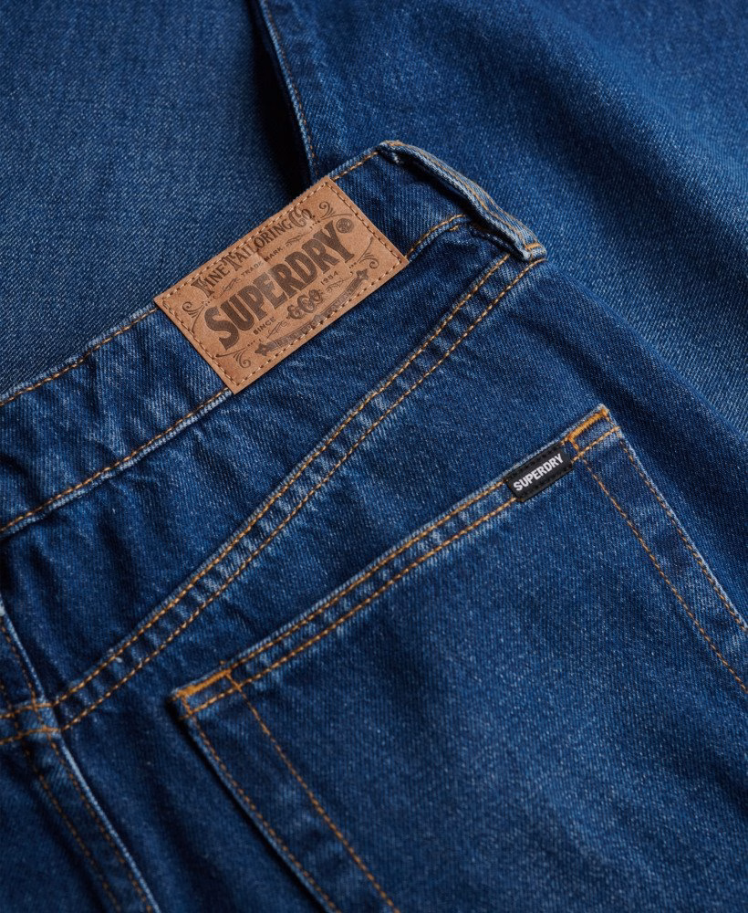 Biologische katoenen jeans met middelhoge taille en wijde pijpen