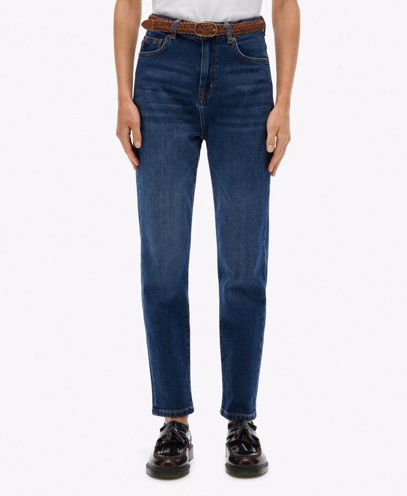 Biologische katoenen mom jeans met hoge taille
