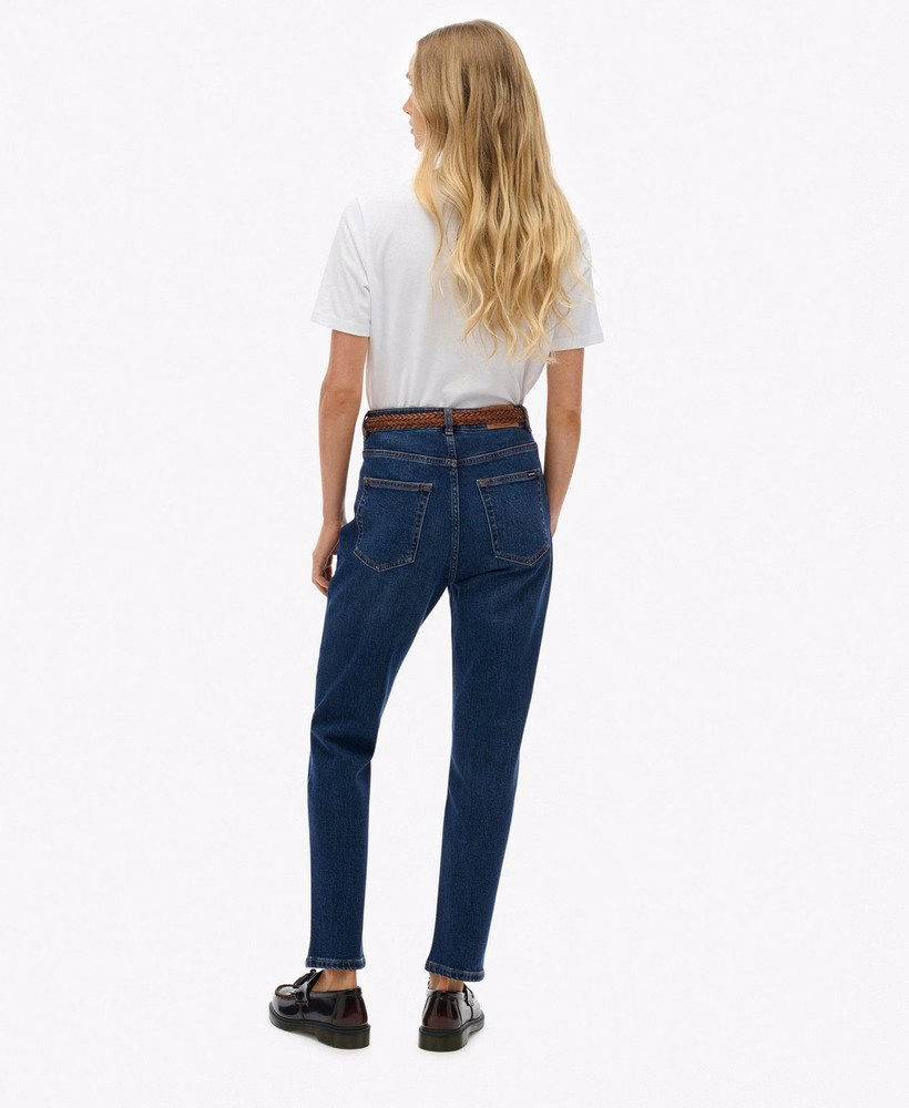 Biologische katoenen mom jeans met hoge taille