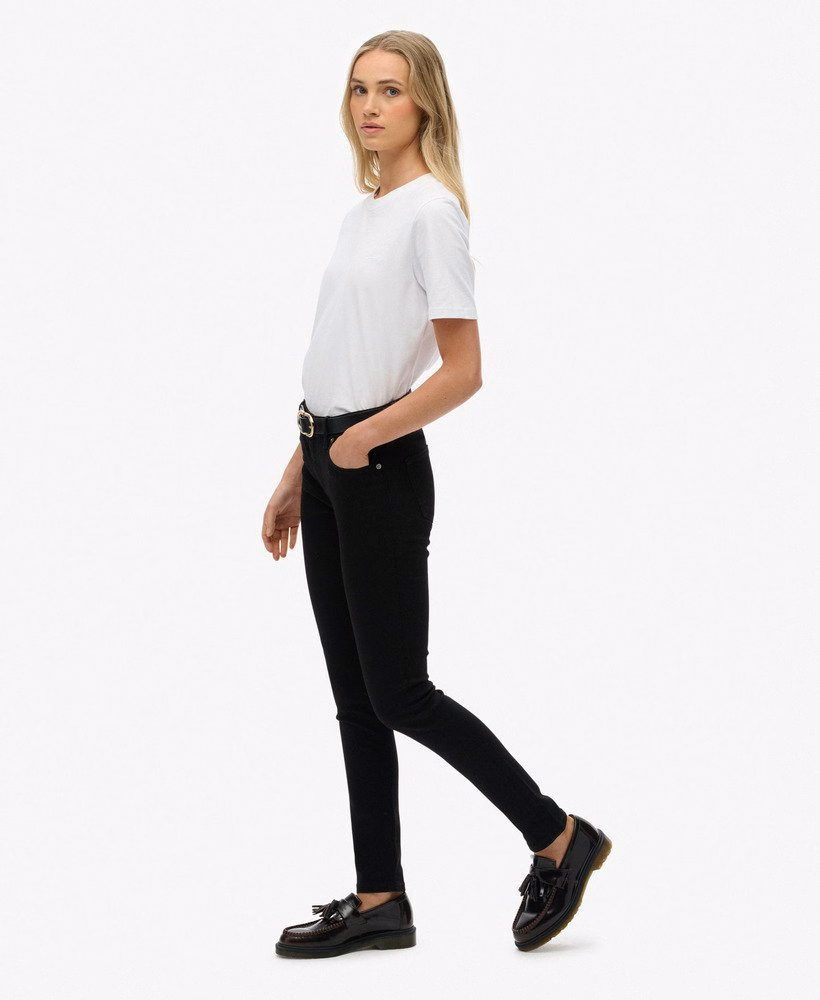 Skinny jeans met middelhoge taille van biologisch katoen