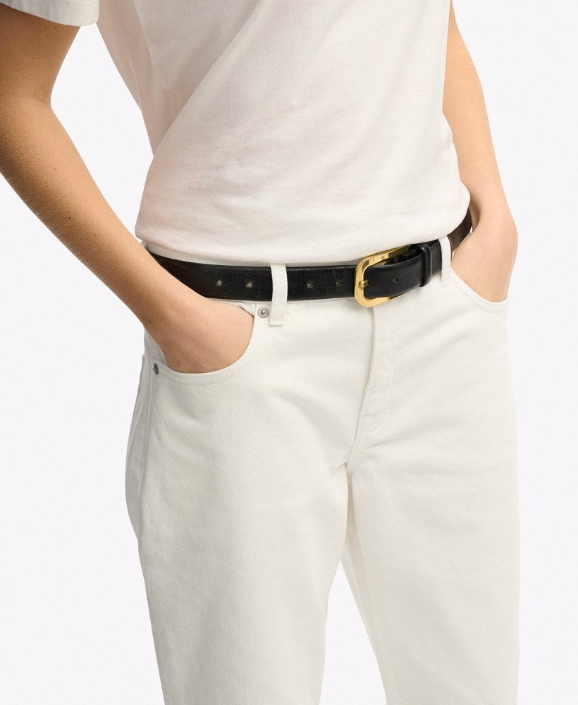 Biologische katoenen jeans met middelhoge taille en rechte pijpen