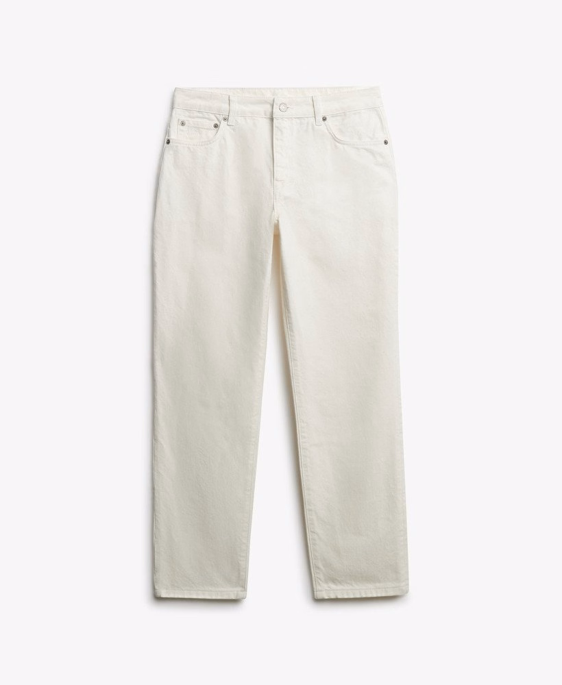 Biologische katoenen jeans met middelhoge taille en rechte pijpen