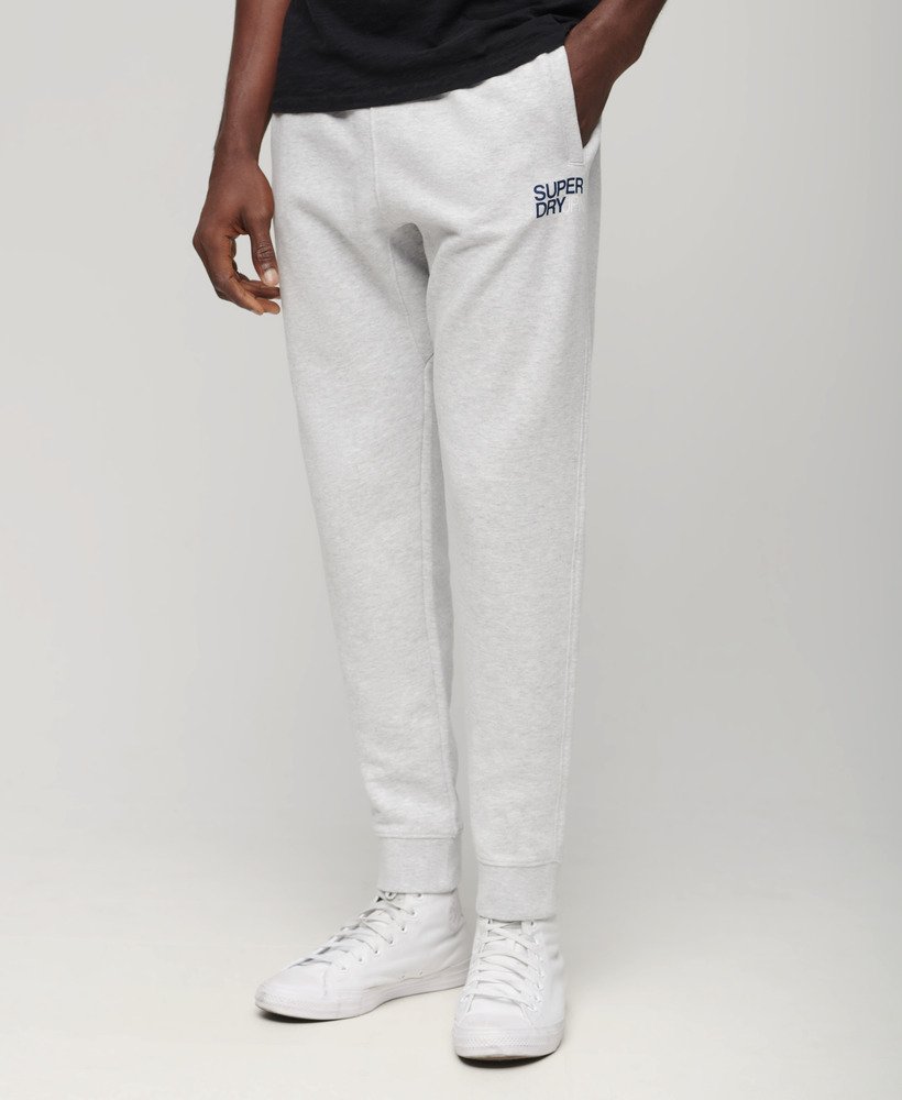 sportswear logo tapered joggers in cadet grey marl
