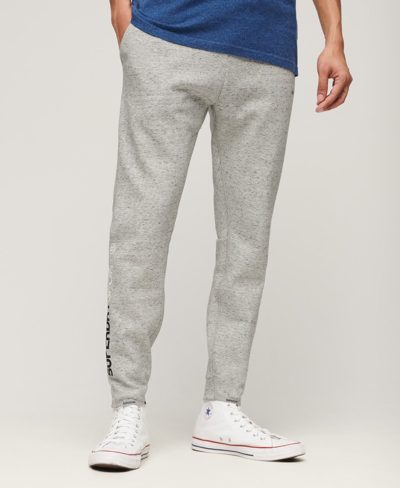 sport tech logo tapered joggers in athletic grey marl