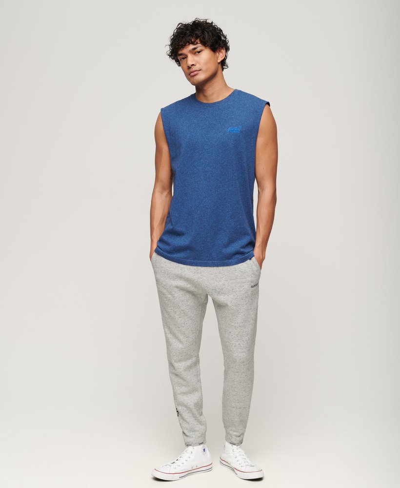 sport tech logo tapered joggers in athletic grey marl