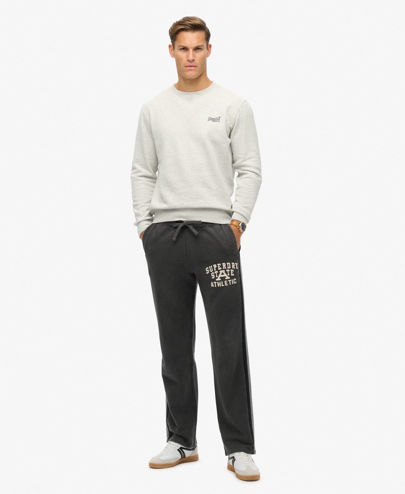 vintage sportieve joggingbroek in gewassen zwart