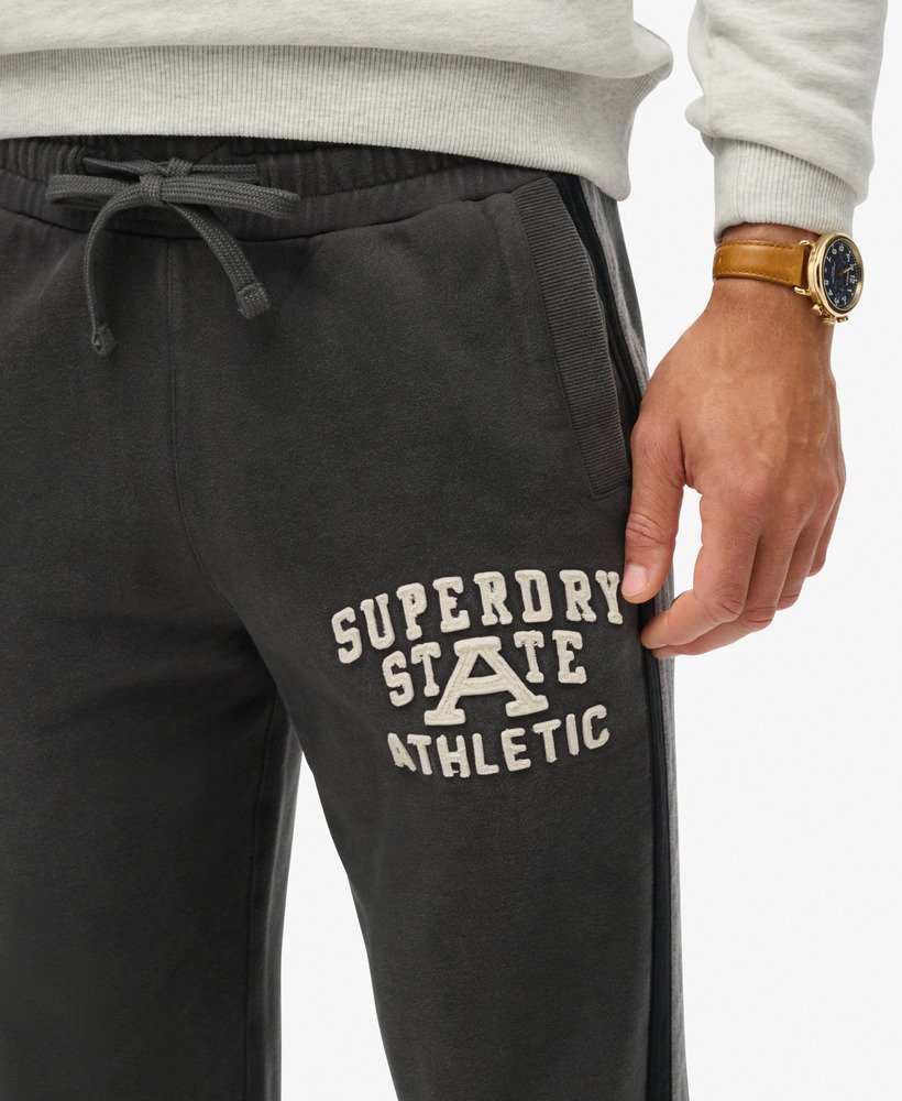 vintage sportieve joggingbroek in gewassen zwart