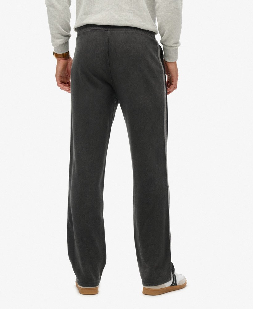 vintage sportieve joggingbroek in gewassen zwart
