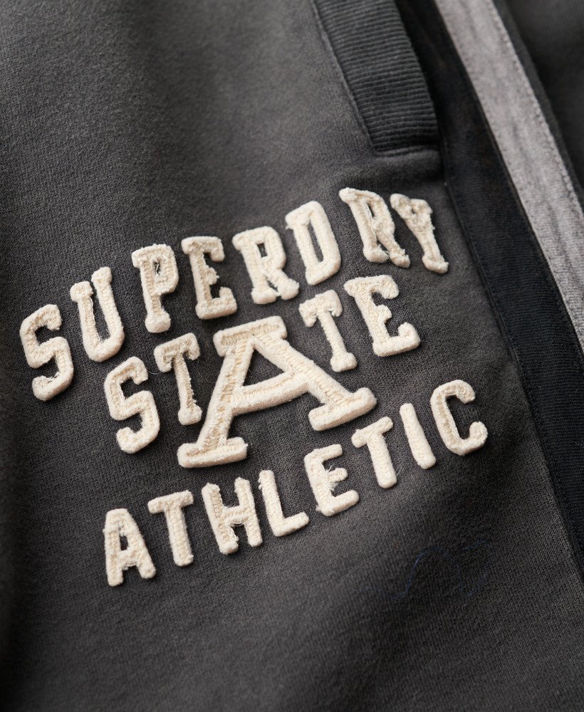 vintage sportieve joggingbroek in gewassen zwart