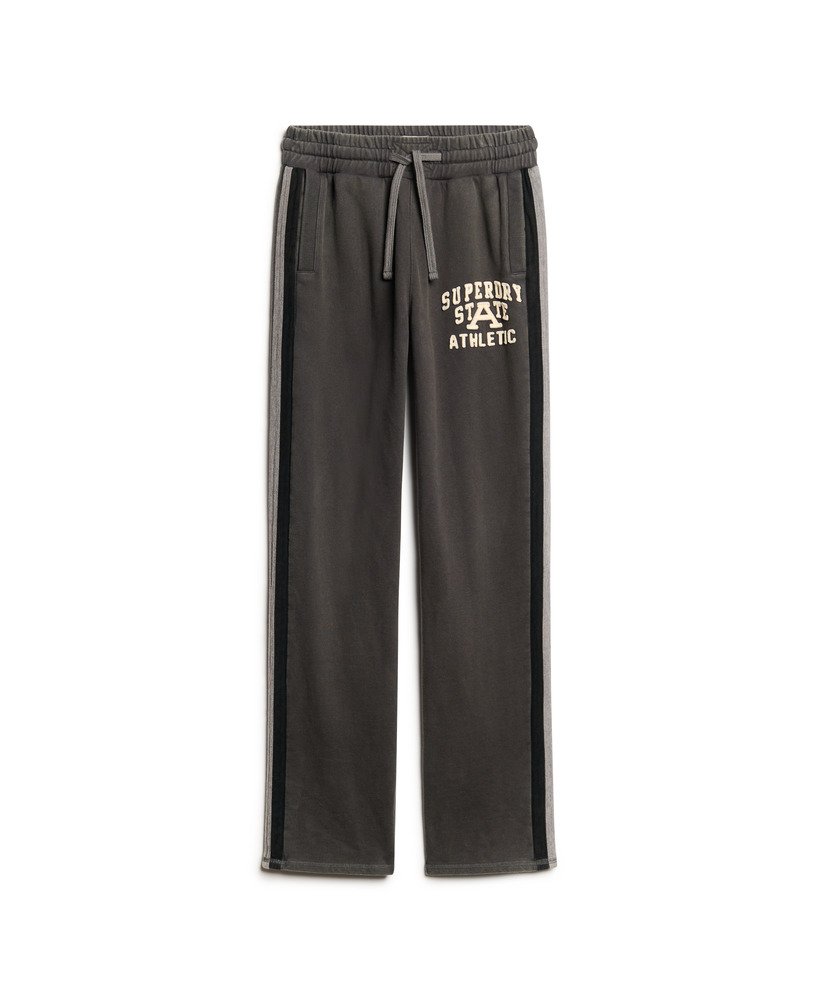 vintage sportieve joggingbroek in gewassen zwart