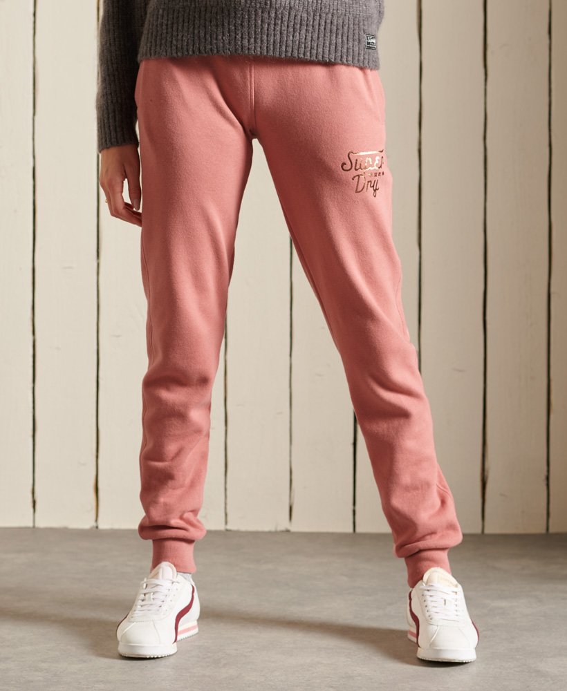joggingbroek in scriptstijl voor op het werk in native rose.