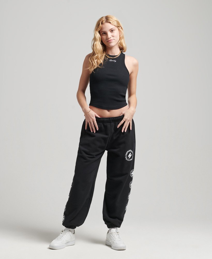 unisex globe s logo joggingbroek in zwart