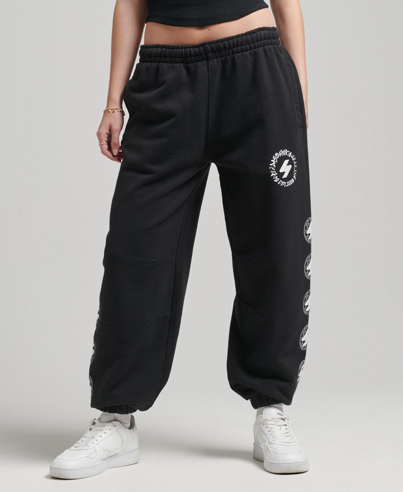 unisex globe s logo joggingbroek in zwart