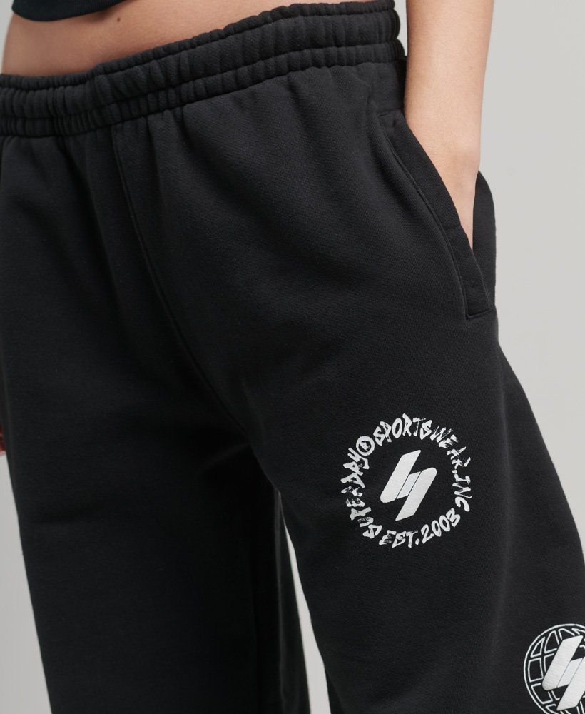 unisex globe s logo joggingbroek in zwart