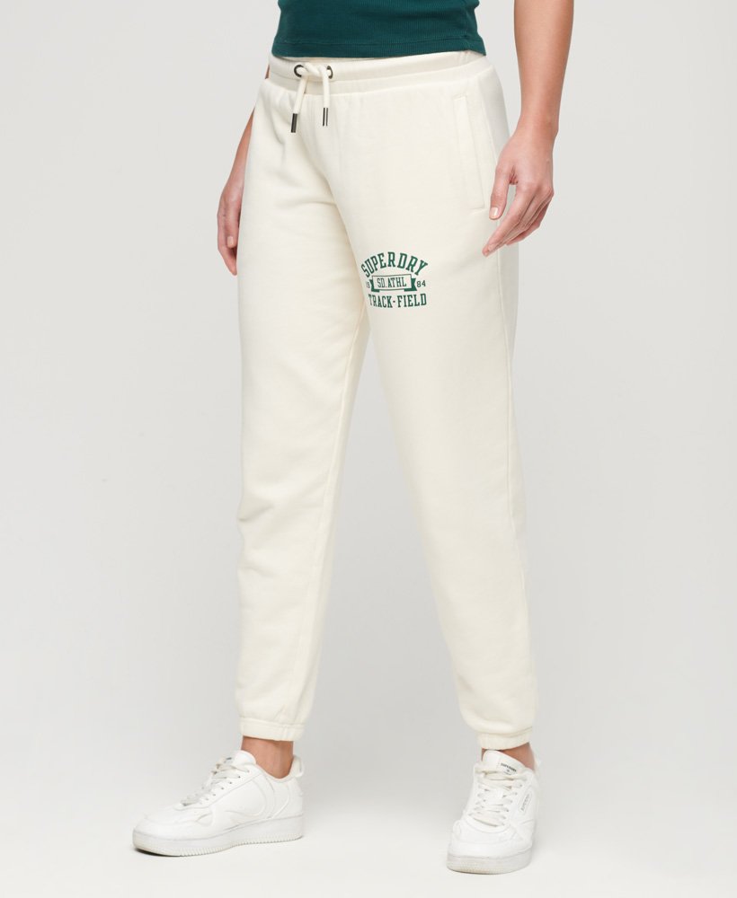 athletic college loose joggingbroek in havermoutbeige