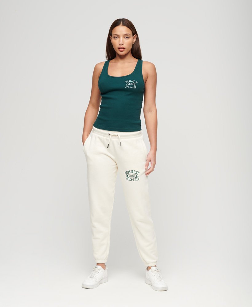 athletic college loose joggingbroek in havermoutbeige