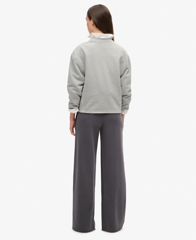 vintage wash rechte joggingbroek in antracietgrijs