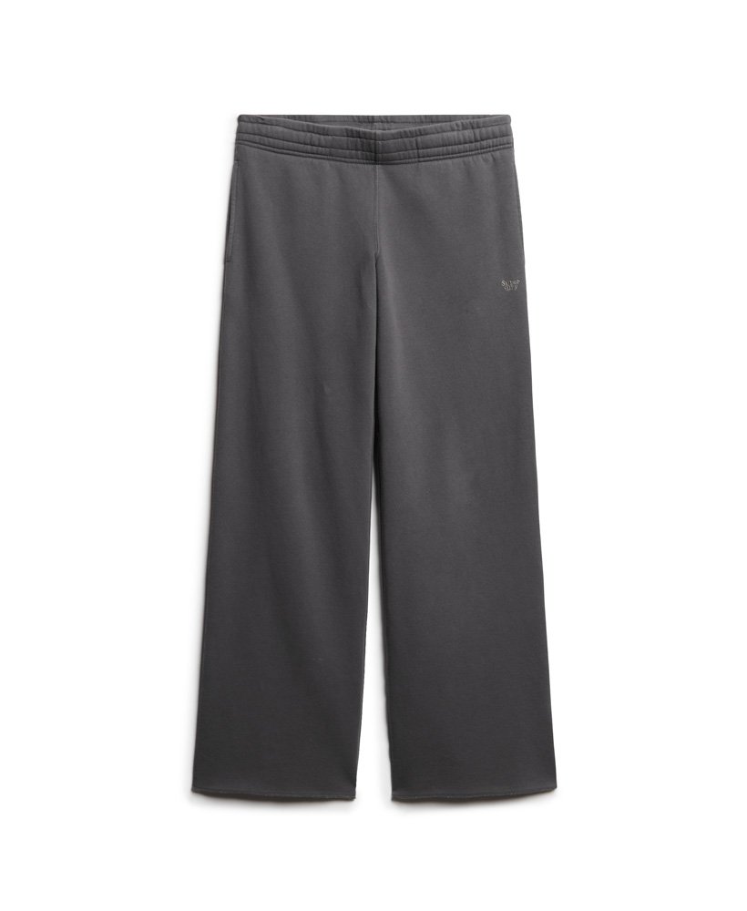 vintage wash rechte joggingbroek in antracietgrijs