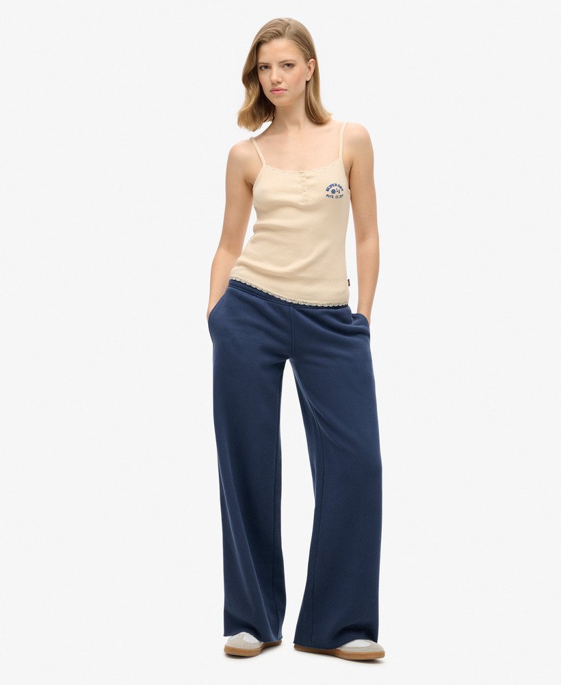 vintage wash rechte joggingbroek in lauren navy