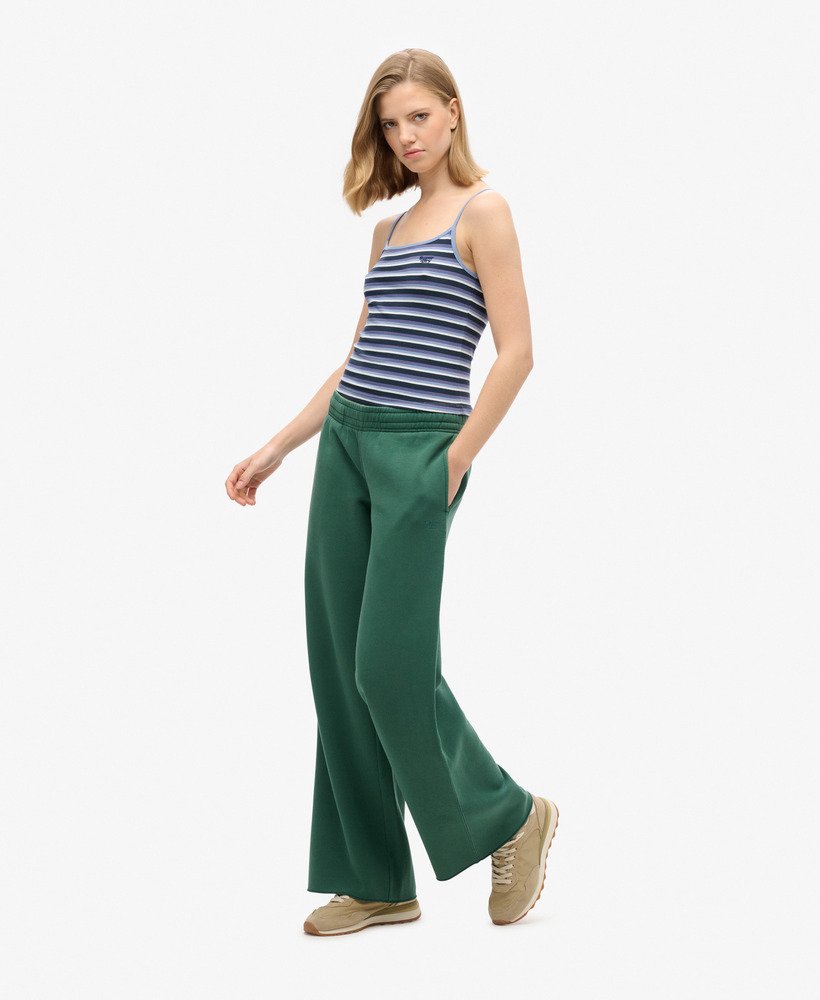 vintage wash rechte joggingbroek in dennengroen