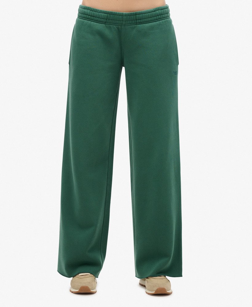 vintage wash rechte joggingbroek in dennengroen