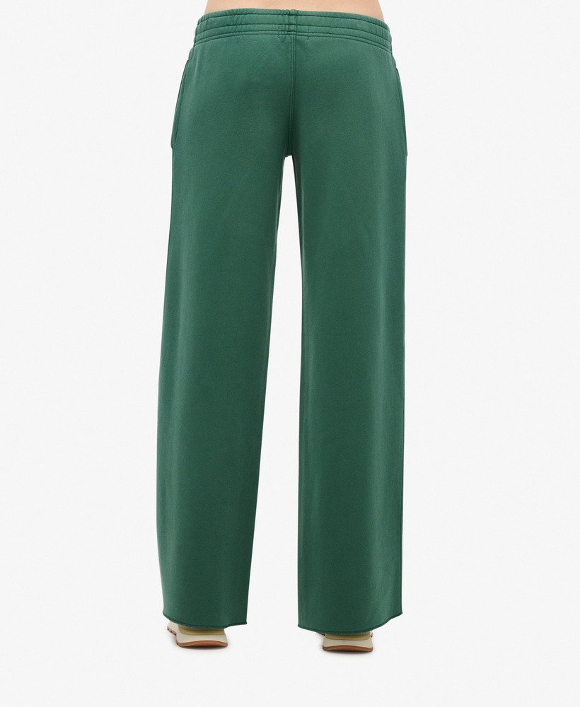 vintage wash rechte joggingbroek in dennengroen