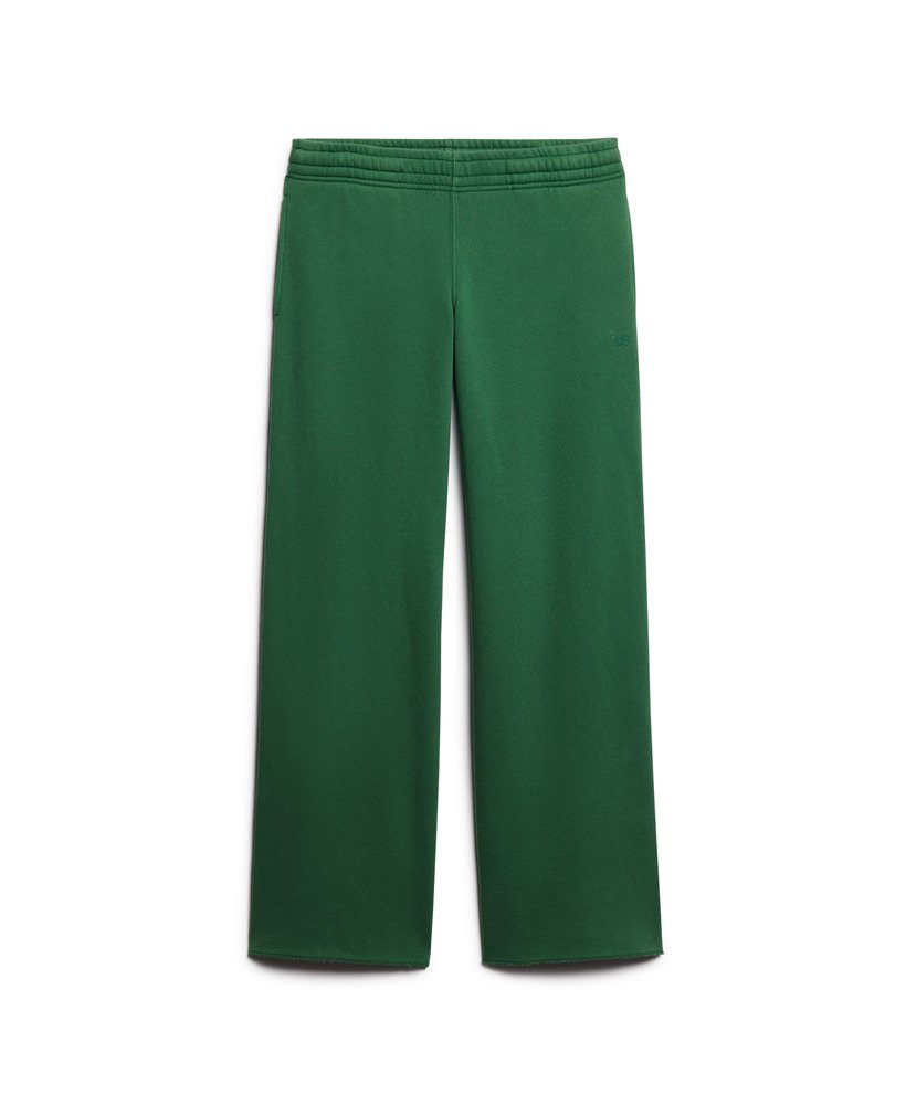 vintage wash rechte joggingbroek in dennengroen