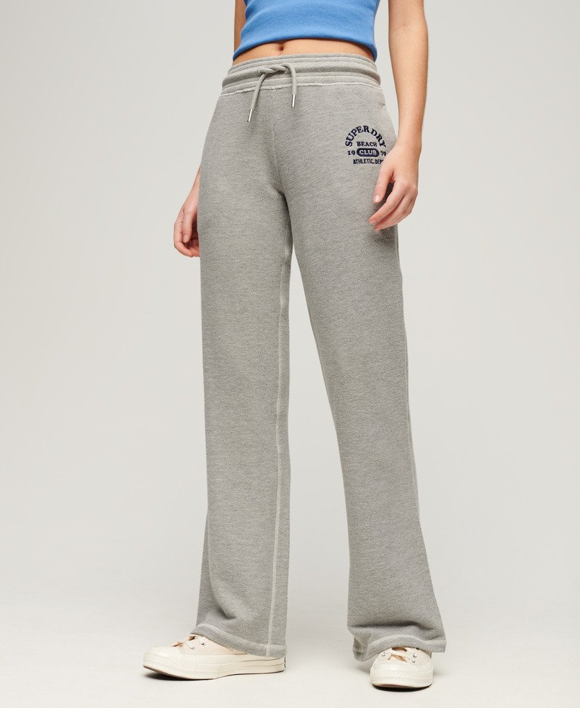 athletic essentials low rise flare joggers in grey marl